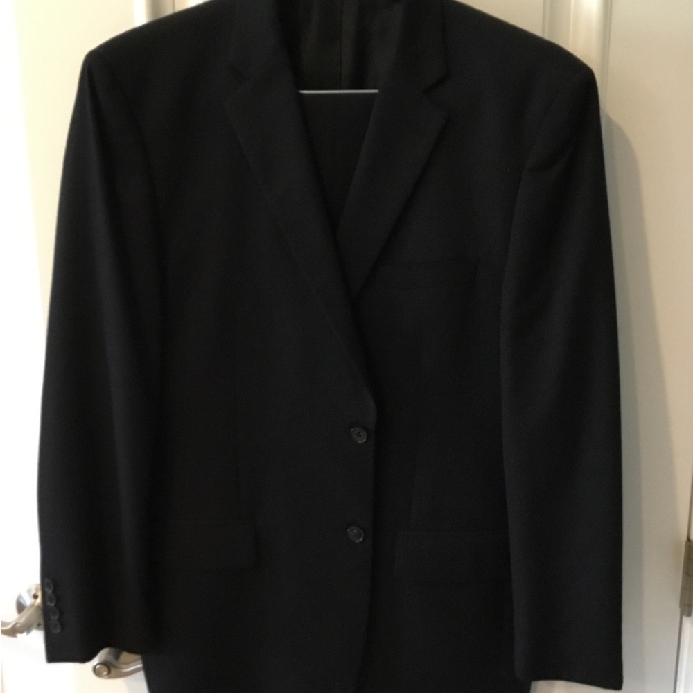 Bachrach Black Wool Suit
